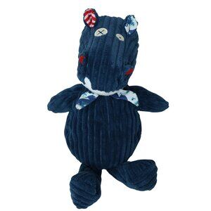 Les Deglingos Big Simply Hippipos the Blue Hippopotamus Corduroy Plush Toy 33cm